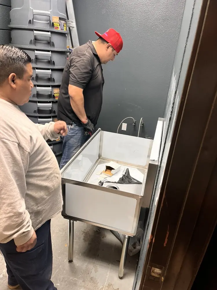 Commercial plumbing and sink installation in Van Nuys